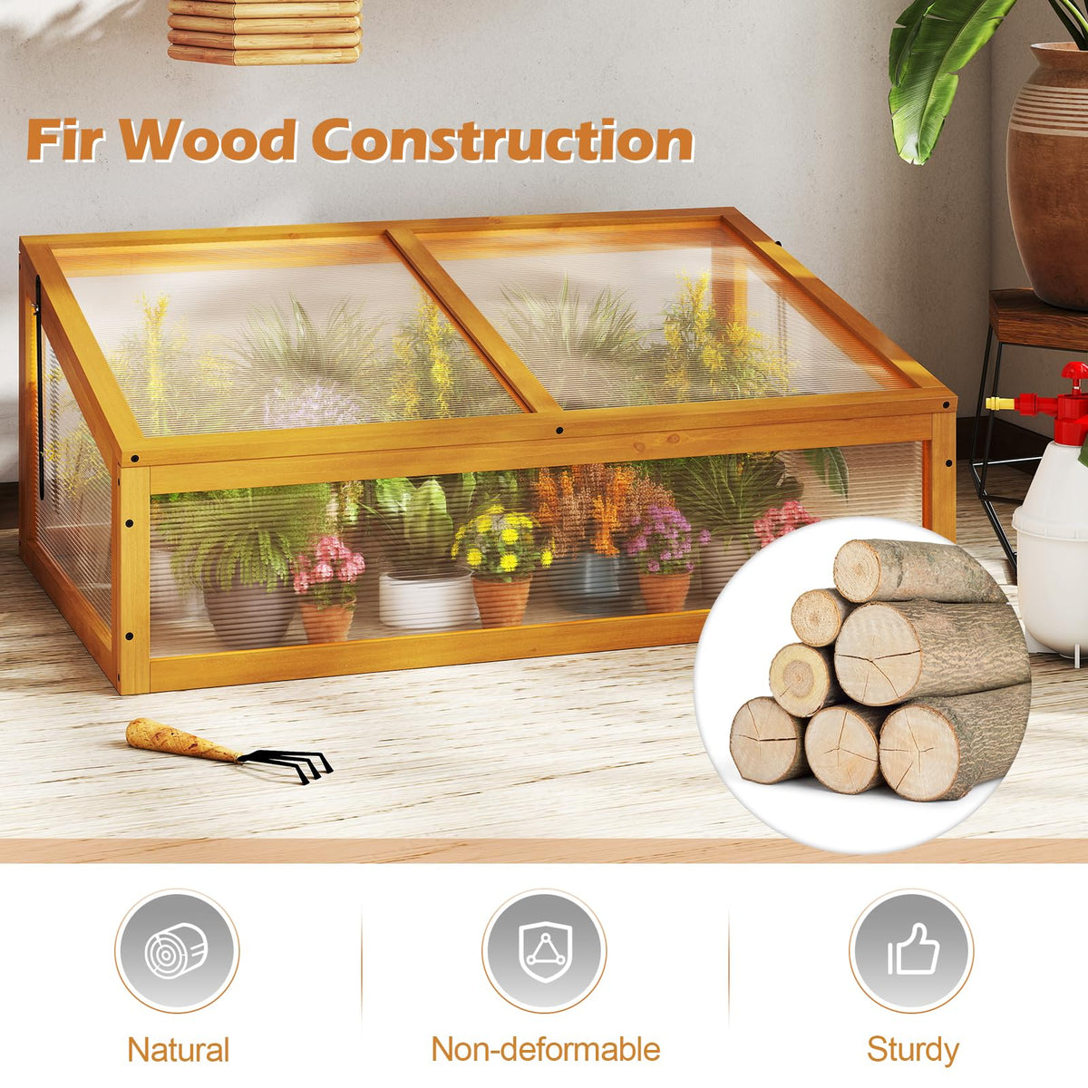 Lucktree Portable Raised Planter Bed Protection with Transparent Flip-top Roof