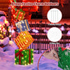 Lucktree Lighted Gift Boxes, Set of 4 Stackable Pre-lit Box Decorations with Warm White LED Lights & Pre-Assembled Ribbons
