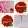 Lucktree 5ft / 6ft Pink Slim Pencil Christmas Tree | Snow Flocked Skinny Xmas Full Tree