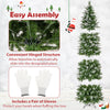 Lucktree 6ft / 7.5ft / 9ft Pre-Lit Pencil Christmas Tree with Flocked Frosted Tips & LED Lights