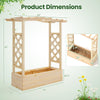Lucktree Raised Garden Bed with Sided Trellis & Hanging Roof, Wood Planter Box, 44”x14”x45” (L x W x H)