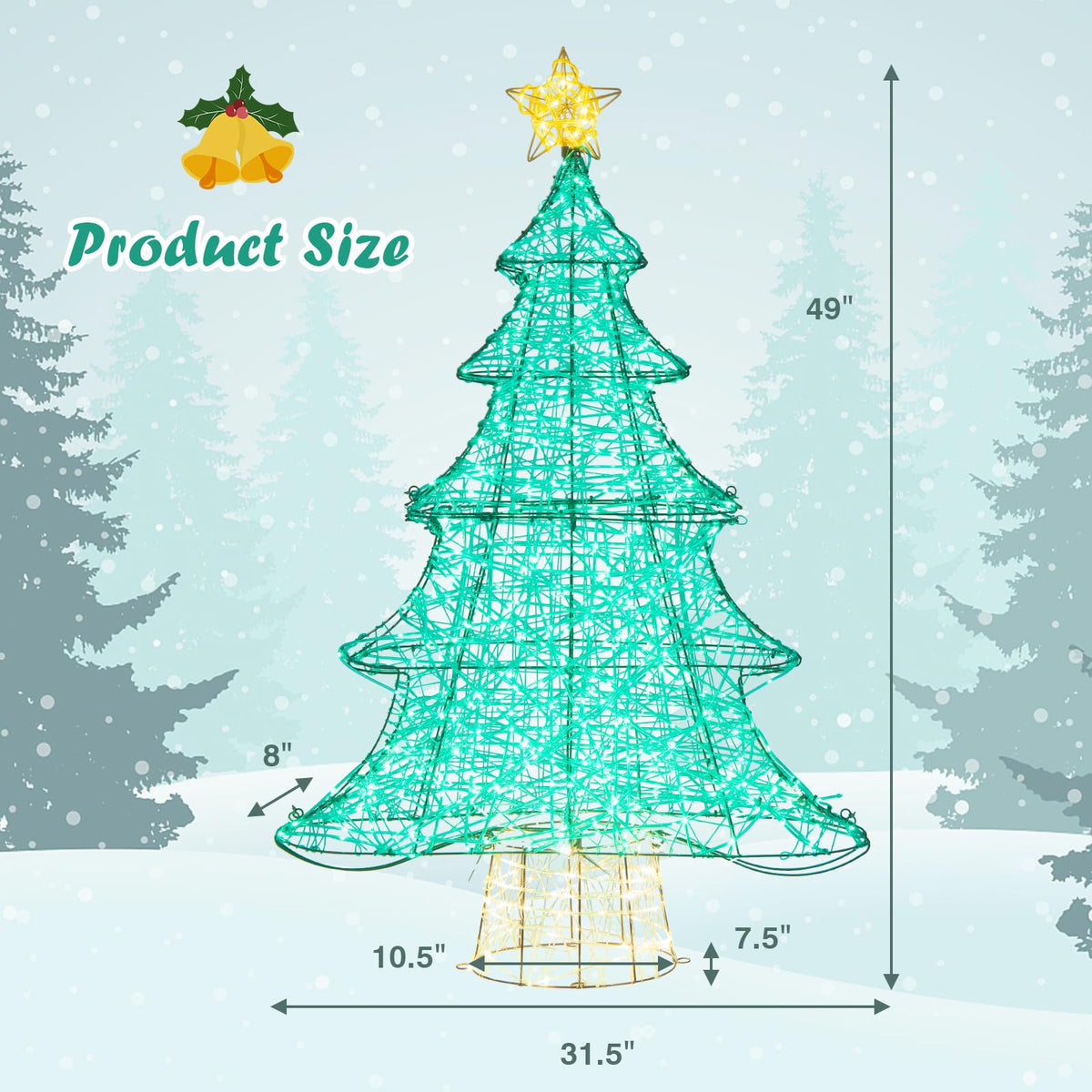 Lucktree 4 FT Lighted Artificial Christmas Tree