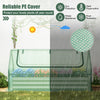 Lucktree Galvanized Steel Raised Garden Bed with Mini Greenhouse, Outdoor Metal Planter Box Kit with Large Roll-up Cover