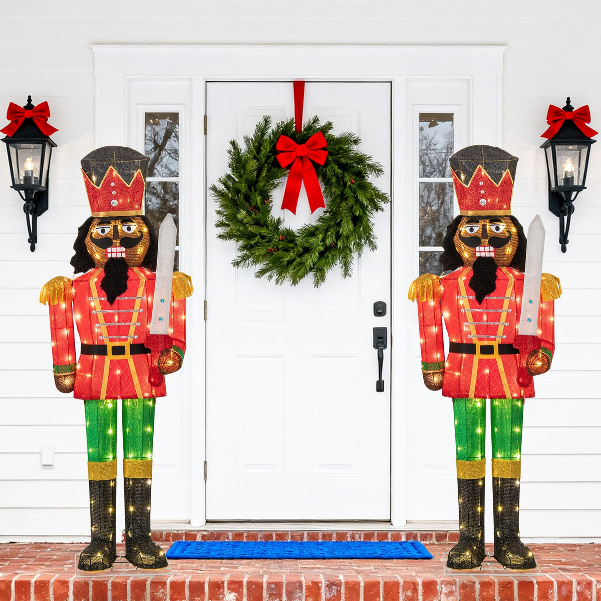 Lucktree 5 FT Lighted Christmas Nutcracker with Glitter Sword