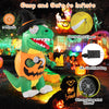 Lucktree 6 FT Inflatable Pumpkin Dinosaur, Blow up Yard Decoration with Built-in LED Lights & Witch Hat