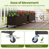 Lucktree 38”x12”x14" Wicker Raised Garden Bed with Wheels