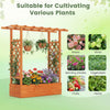 Lucktree Wooden Raised Garden Bed with Trellis & Hanging Roof