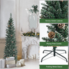 Lucktree Artificial Pencil Christmas Tree, Snow Flocked Slim Xmas Tree - LucktreeUS