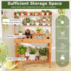 Lucktree Outside Solid Wood Potting Table with Flip-up Tabletop