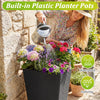 Lucktree 3-Piece Wicker Planters Tapered PP Rattan Plant Boxes with Plastic Flower Pots