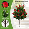 Lucktree 31 Inches Artificial Camellia Tree Set 2 Pack Fake Flower Trees