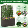 Lucktree Raised Garden Bed with Trellis | 58'' Tall PE Rattan Planter Box w/Liner & Drainage