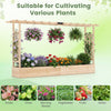 Lucktree Wooden Raised Garden Bed with Trellis & Hanging Roof