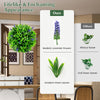 Lucktree 12 Inch Artificial Lavender Topiary Balls Set of 2, Outdoor Faux Greenery Balls with Flowers