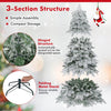 Lucktree Pre-Lit Snow Flocked Christmas Tree with Mixed Branch Tips & LED Lights
