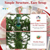 Lucktree 12 FT Tall Pre-Lit Hinged Xmas Tree with Quick Power Connector