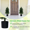 Lucktree 31.5'' Artificial Cedar Topiary Trees for Outdoors, Potted Fake Cypress Trees with Cement Plastic Pot