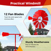 Lucktree 8.3FT Windmill Yard Garden Metal Ornamental Wind Mill Weather Vane Weather Resistant