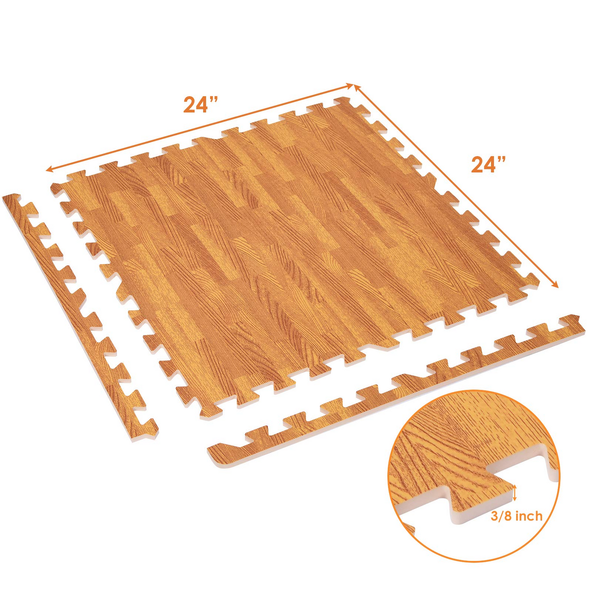 Lucktree 12 Pieces EVA Foam Puzzle Exercise Mat with Border, 3/8" Thick Interlocking Floor Mats Exercise Equipment Mats