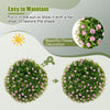 Lucktree 17.5 Inch Topiary Balls Artificial Outdoor Set of 2, Faux Greenery Balls with Pink Flowers