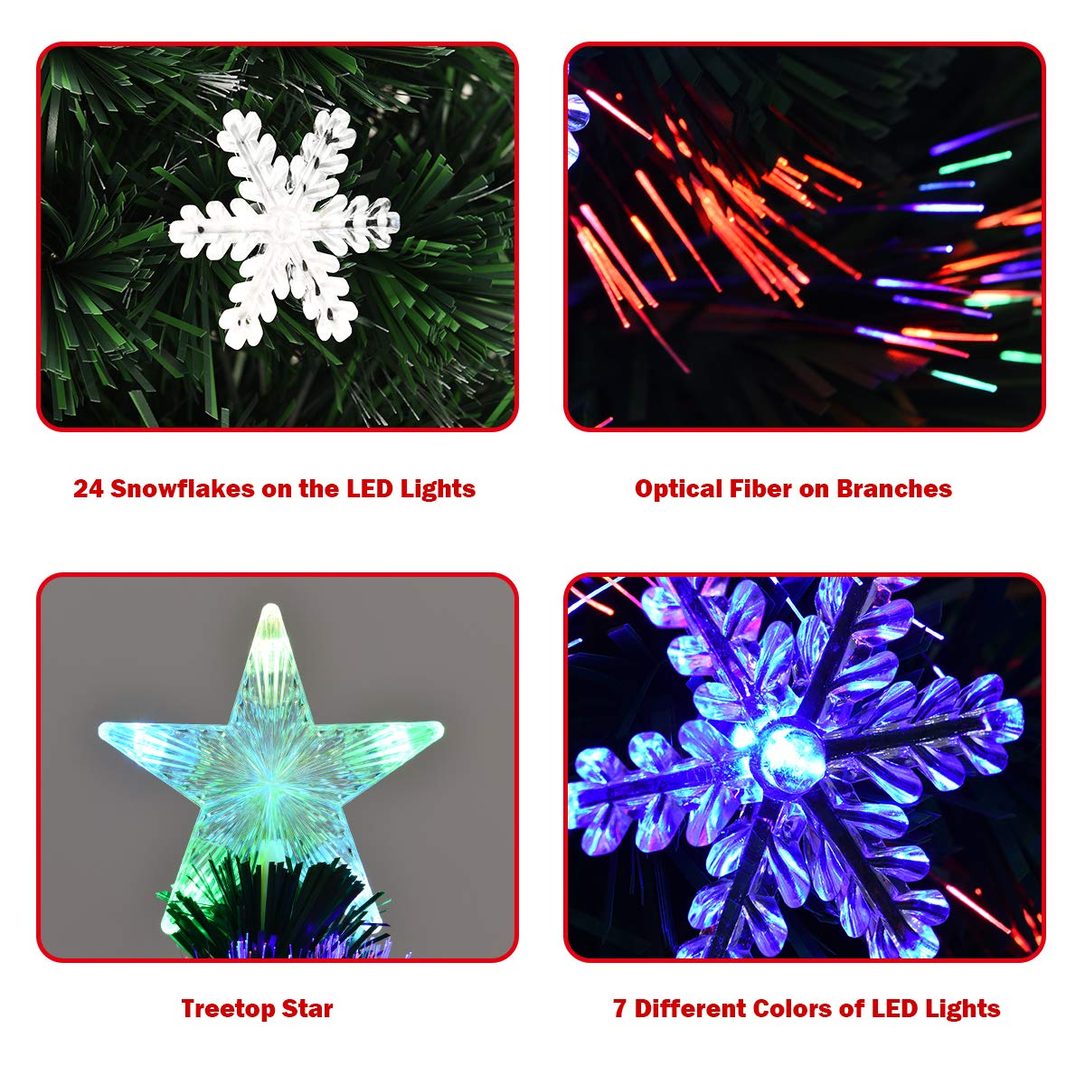 Lucktree Pre-Lit Fiber Optic Artificial Christmas Tree - LucktreeUS