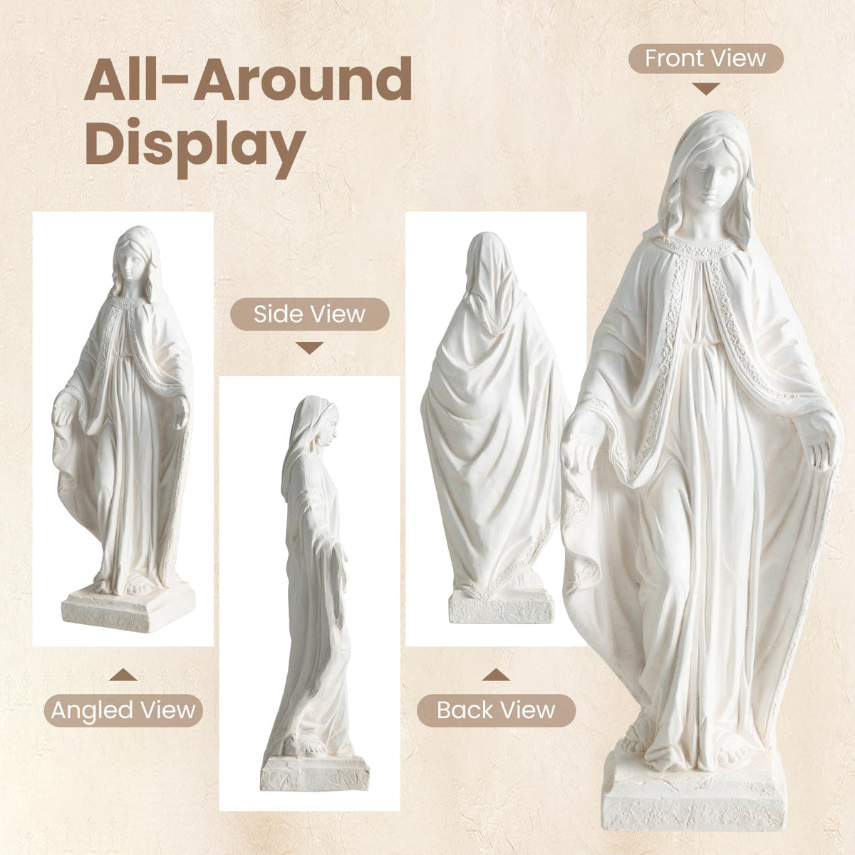 Lucktree Virgin Mary Garden Statue 31.5"| Blessed Mother Outdoor Religious Statue