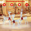 Lucktree 3-Piece Large Lighted Christmas Reindeer Family, Light up Xmas Decorations w/LED Lights & Bows