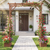 Lucktree 87in Tall Wooden Garden Arbor with Planter Boxes & Hanging Roof