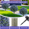Lucktree Set of 2 Artificial Lavender Topiary Ball Trees | Sun-Proof Indoor Outdoor Fake Evergreen Plants