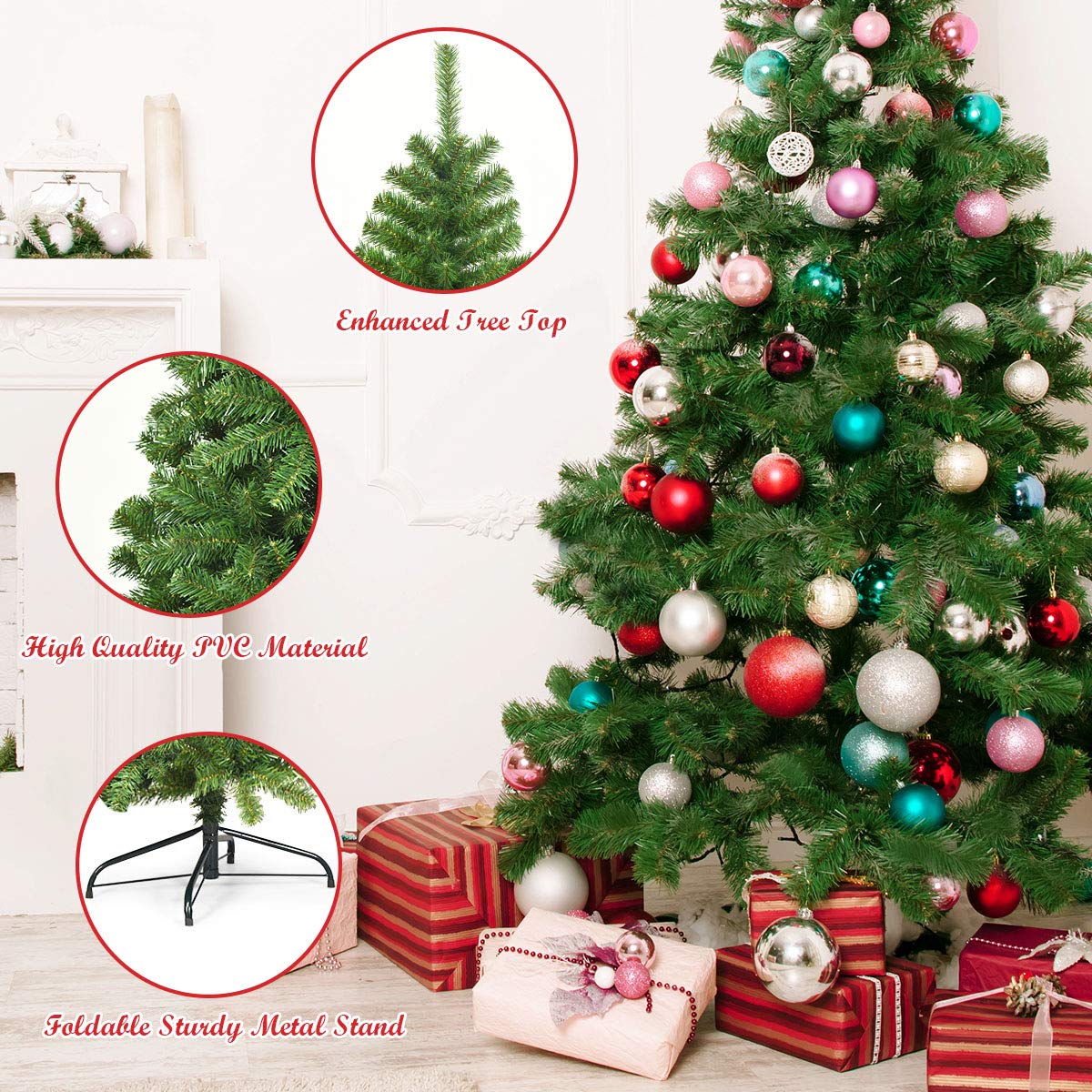 Lucktree 7.5 Ft Artificial Christmas Tree