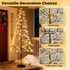 Lucktree 5/6/7 FT LED Alpine Tree with 1000 Warm White LED Lights, Pre-lit Artificial Cedar with Weighted Base
