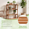 Lucktree 3-Tier Foldable Solid Wood Indoor Outdoor Flower Pot Display Rack