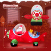 Lucktree 7.2 Ft Animated Inflatable Santa on Plane Pre-lit Blow up Yard Decoration
