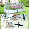 Lucktree Galvanized Steel Raised Garden Bed with Mini Greenhouse, Outdoor Metal Planter Box Kit with Large Roll-up PVC Cover