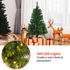 4ft Pre-Lit Christmas Tree, Artificial PVC Xmas Tree with 100 Warm White LED Lights and Stable Triangular Stand - LucktreeUS