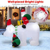 Lucktree 7FT Christmas Inflatables, LED Lighted Xmas Inflatable Polar Bear with Shaking Head, Santa & Penguin