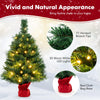 Lucktree Tabletop Battery Operated Small Fir Xmas Tree with Warm White LED Lights