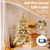 Lucktree 6FT / 7FT / 8FT Pre-Lit Snow Flocked Christmas Tree with PE & PVC Mixed Branch Tips