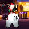 Lucktree Inflatable Christmas Santa Clause Riding The Polar Bear with Shaking Head