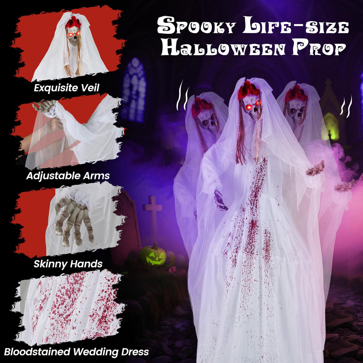 Lucktree Halloween Animatronic Skeleton Bride / Groom