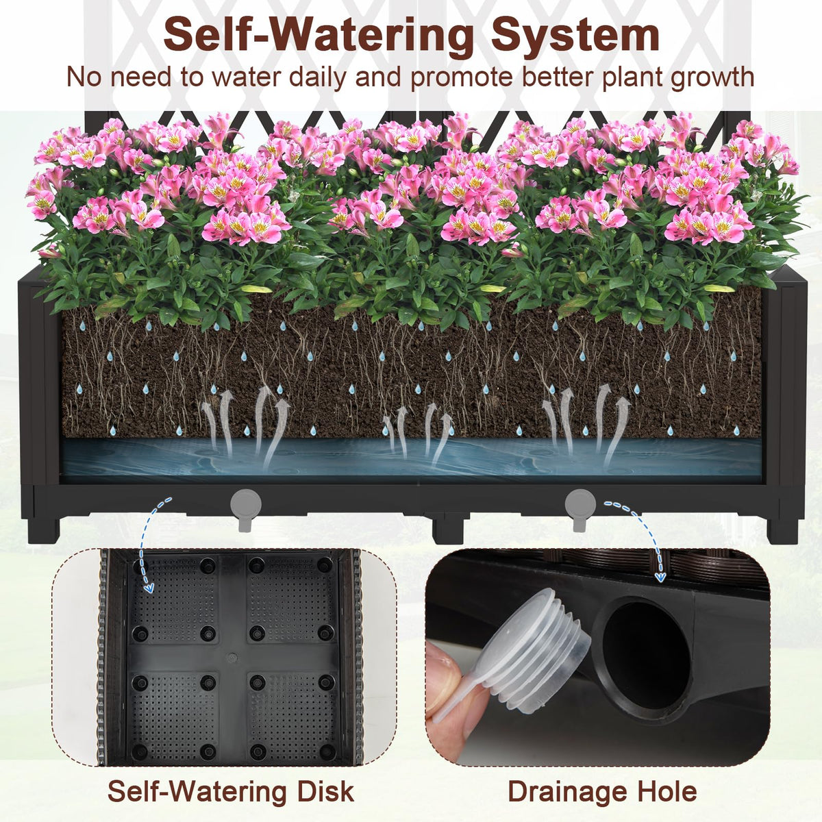 Lucktree 2 Pack Raised Garden Beds with Trellis