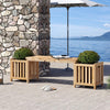Lucktree 2-in-1 Outdoor Bench with 2 Raised Garden Beds