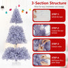 Lucktree 6FT / 7.5FT Pre-Lit Tinsel Christmas Tree with Warm White LED Lights