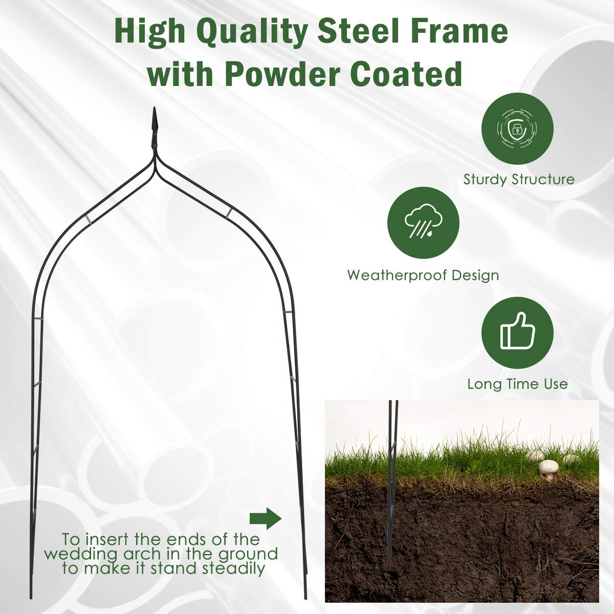 Lucktree Metal Garden Arbor and Cart Plant Stand