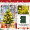 Lucktree 2ft Pre-Lit Tabletop Christmas Tree, Small Artificial Spruce Tree w/ 35 LED Lights
