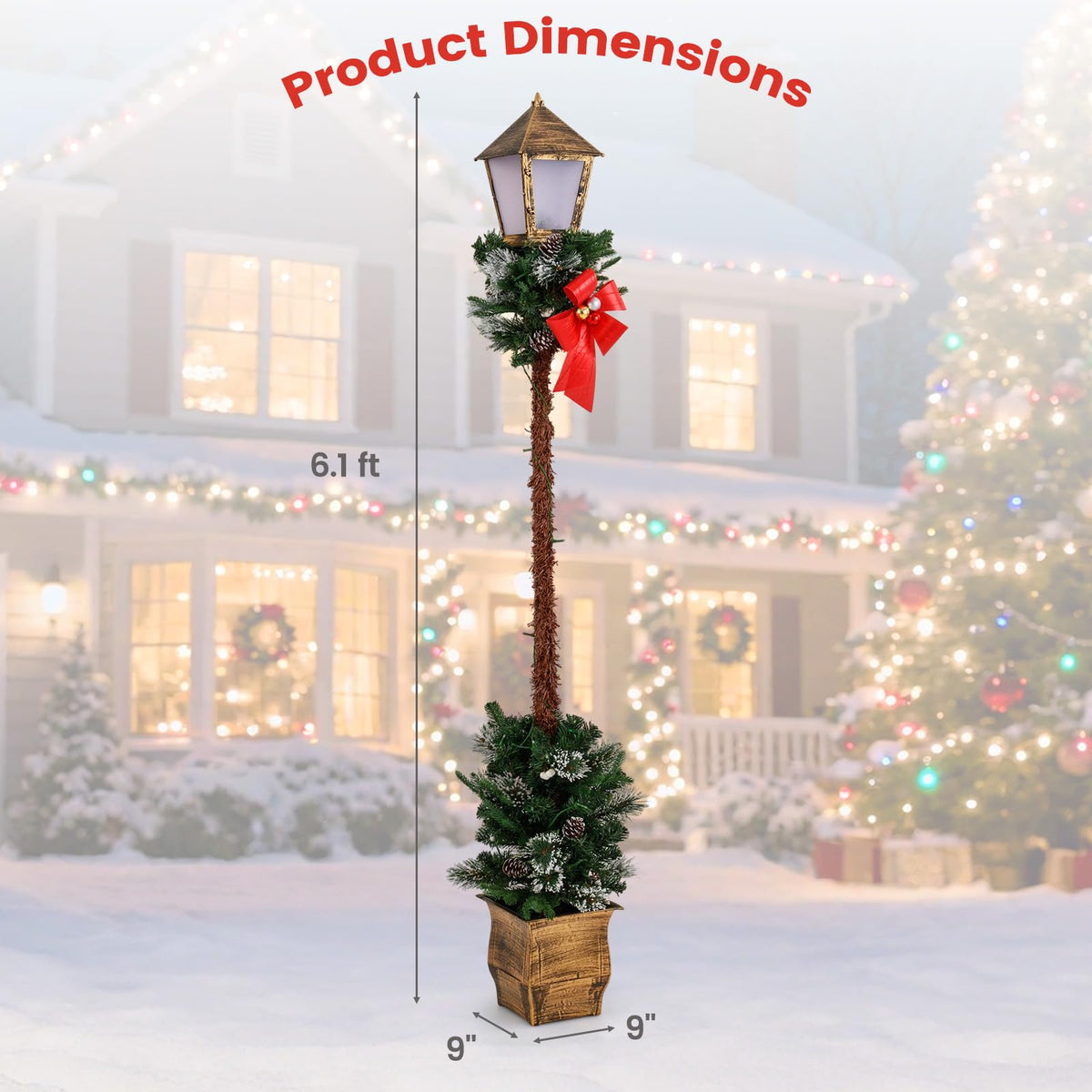 Lucktree 6.1 FT Christmas Pre-lit Street Lamp