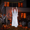 Lucktree 6.6 FT Halloween Animated Swing Ghost with Light up Eyes