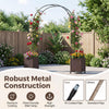 Lucktree Metal Garden Arch Trellis Arbor with 2 Self-Watering Planter Boxes