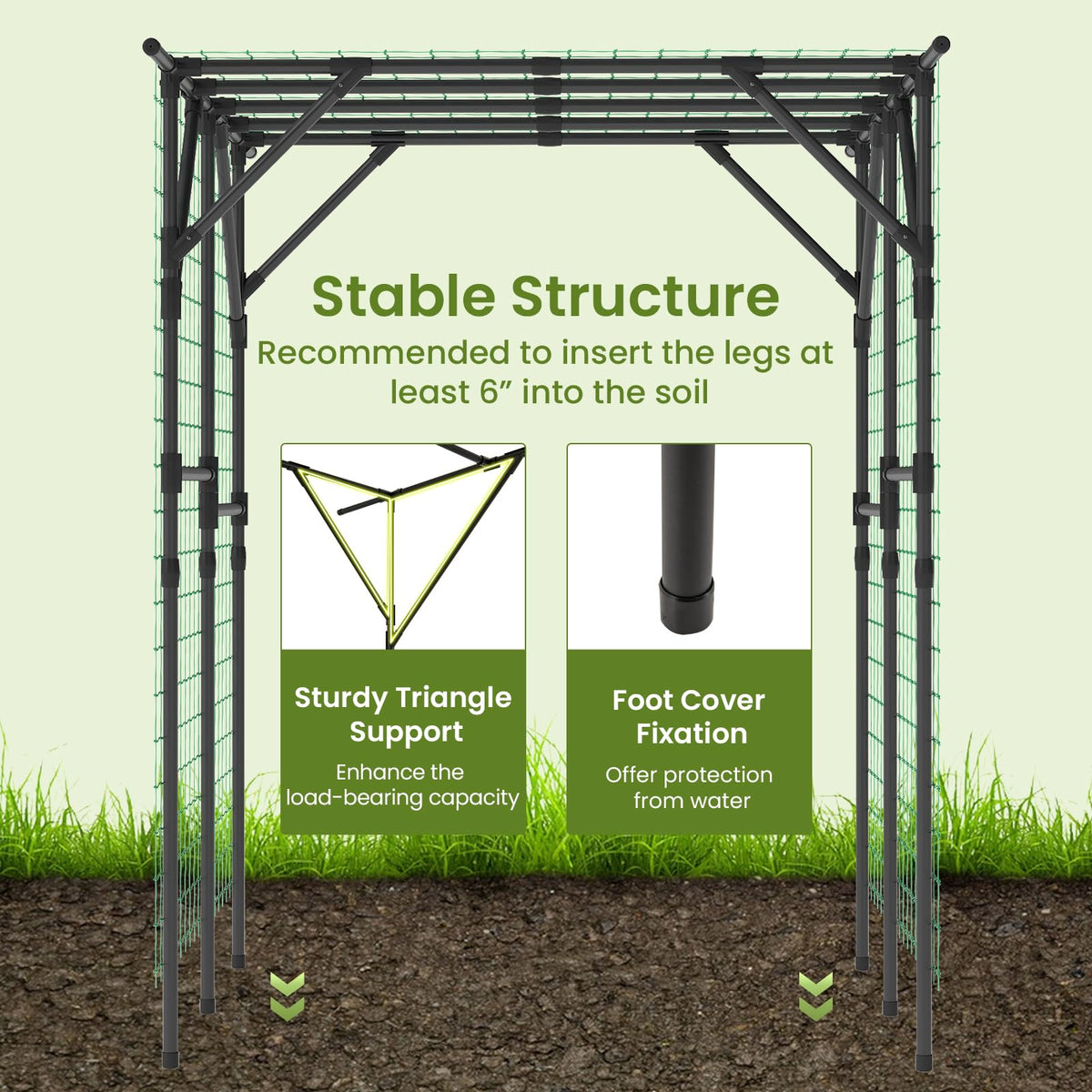 Lucktree Outdoor Grape Vine Trellis for Climbing Plants 79" x 59" x 78" Large Garden Arch