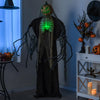 Lucktree 6 FT Halloween Light Up Talking Ghost Pumpkin with Glowing Ribs and Moving Head